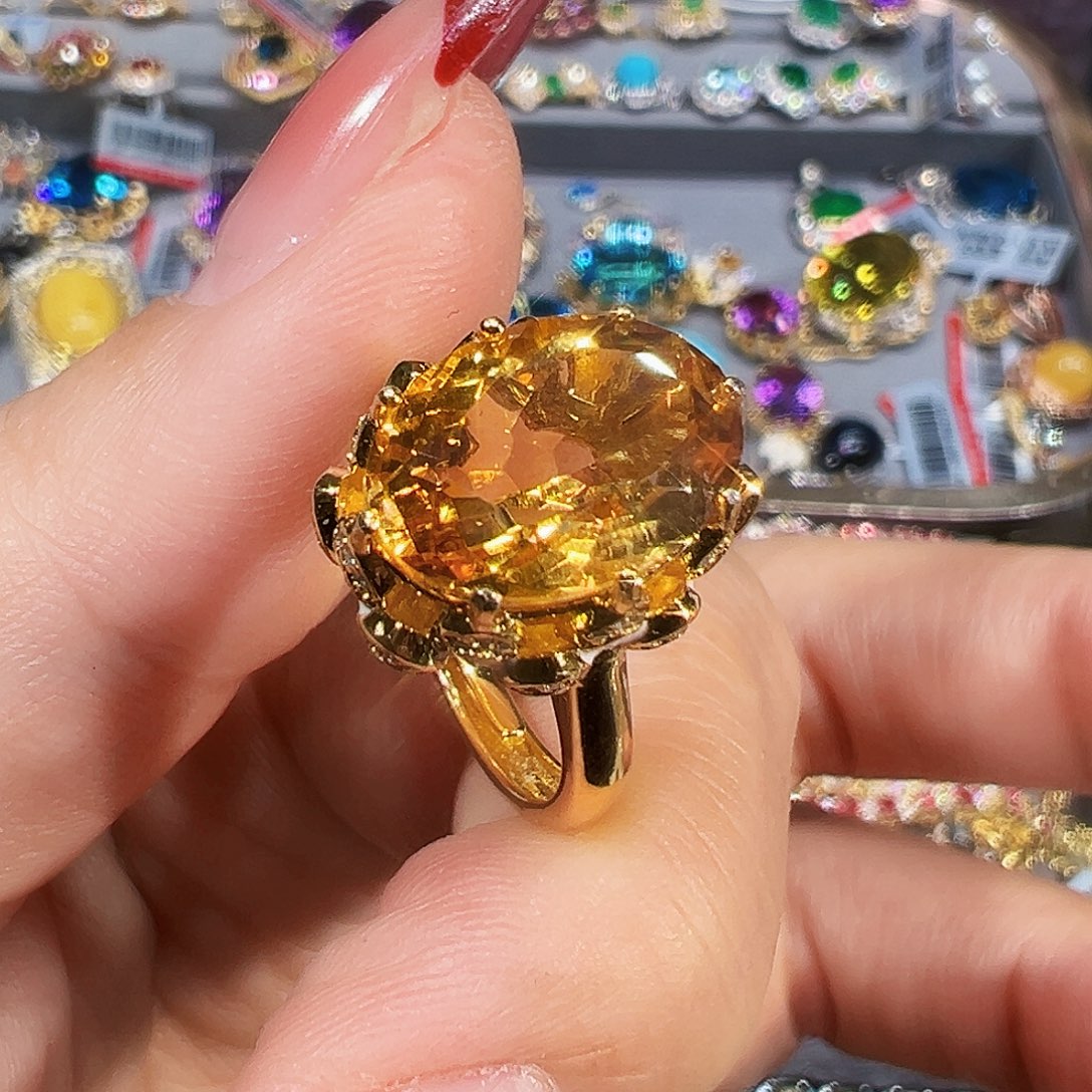 银S925镶嵌戒指黄晶8****0