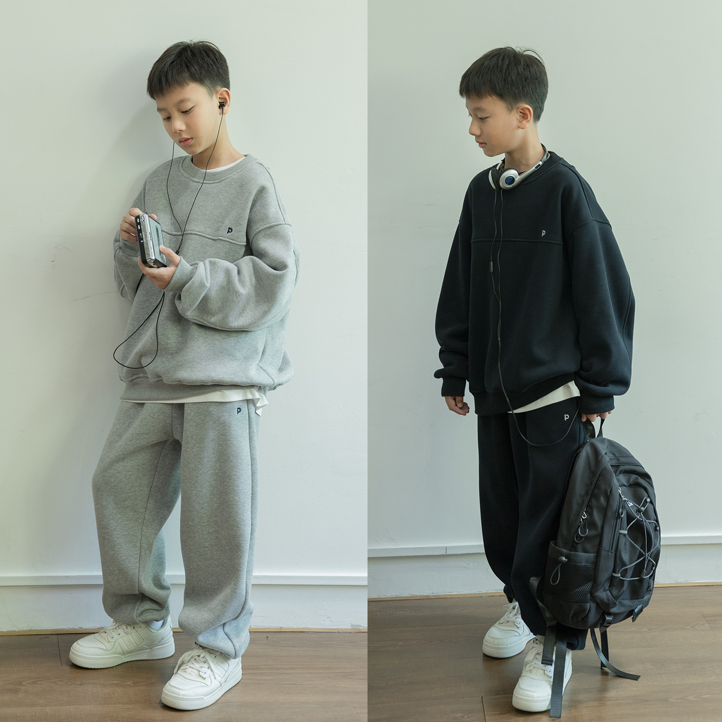 【卡七】 男孩加绒卫衣2025冬季新款青少年运动上衣大童加厚绒衫