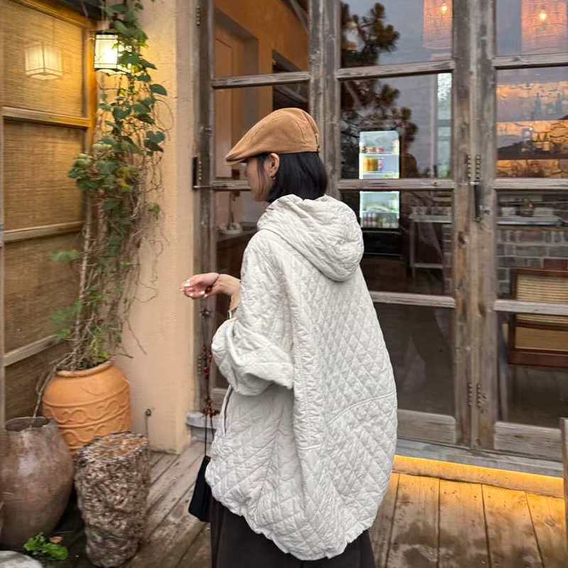 TY57731轻薄棉服女中长款连帽韩版休闲大码菱格压线2025秋冬新款