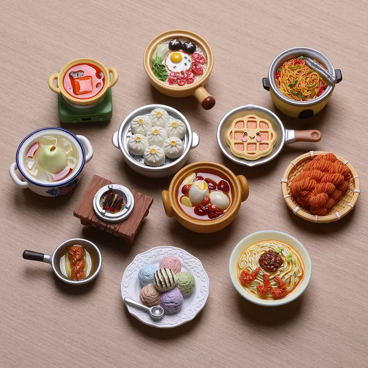 【自选】兔鸭仿真食玩带磁性冰箱贴 可爱卡通树脂冰箱贴家居装饰品