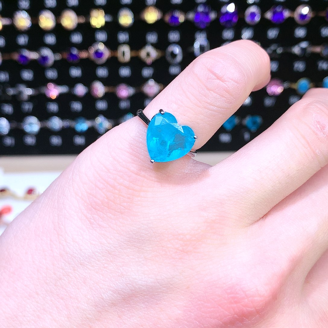 蓝宝石戒指银S925镶嵌