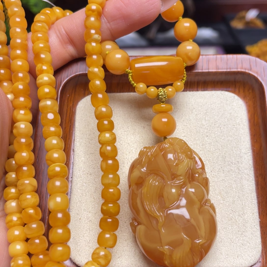 蜜蜡颈饰未镶嵌项链