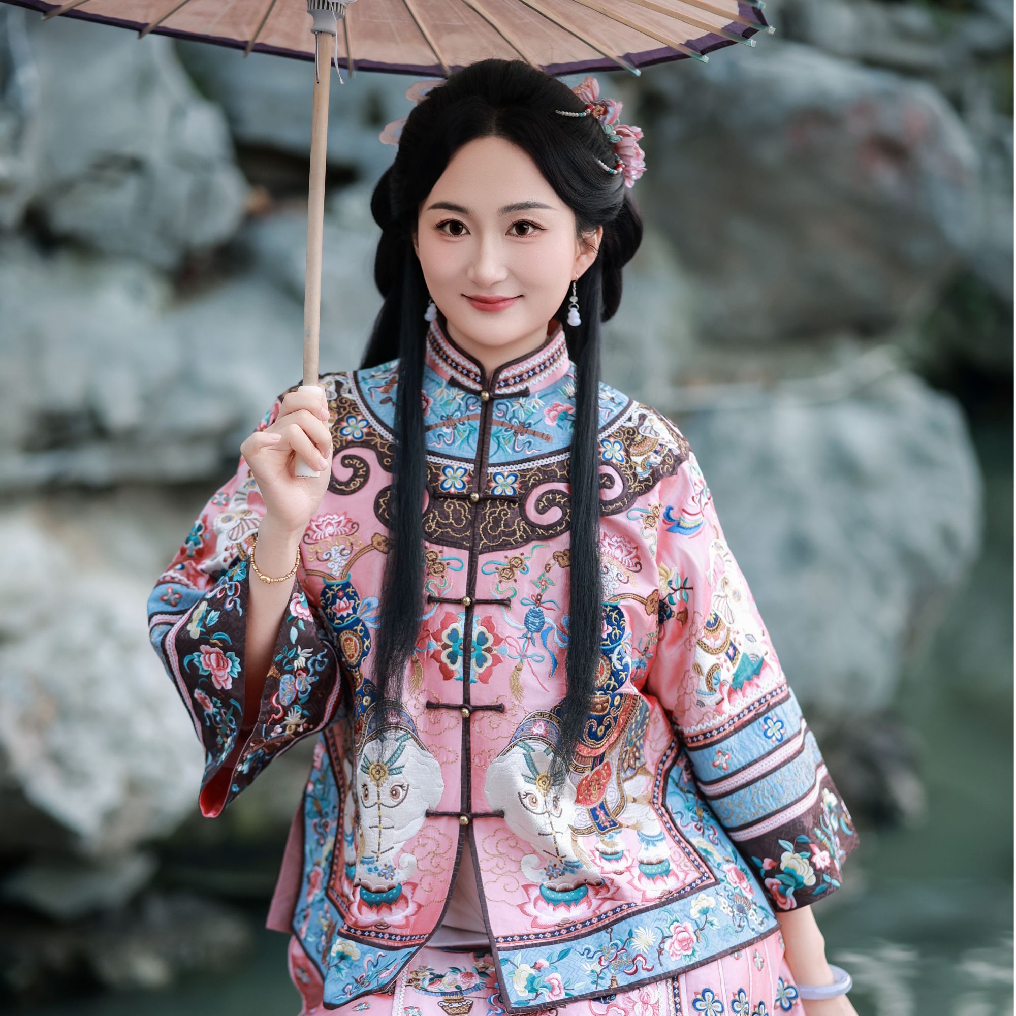 「吉象福宝」乐锦坊 桑蚕丝 国风手工设计百搭刺绣国潮女装汉服上衣