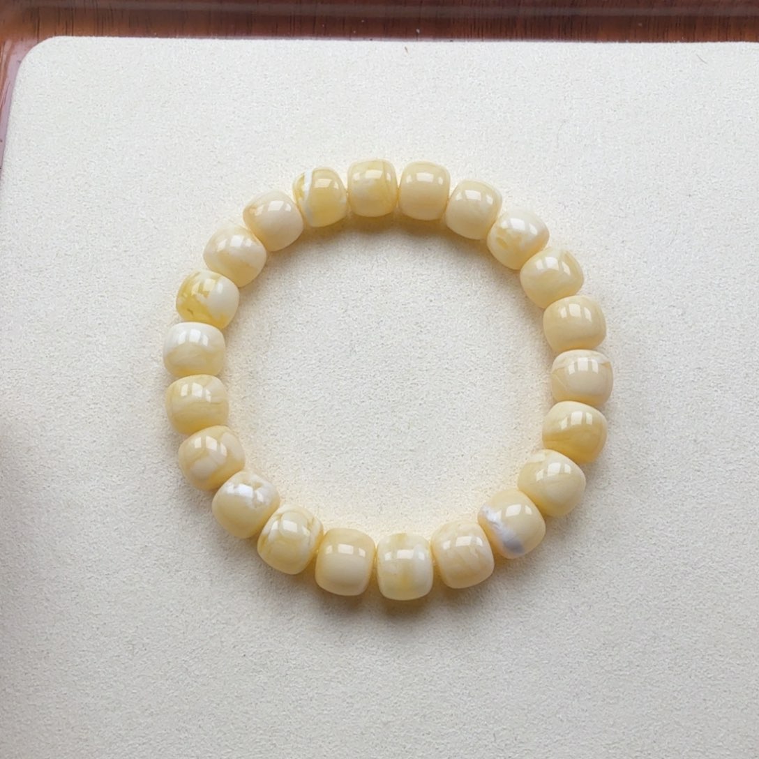 手串蜜蜡未镶嵌10+俄料浓瓷白蜡精工老型手串