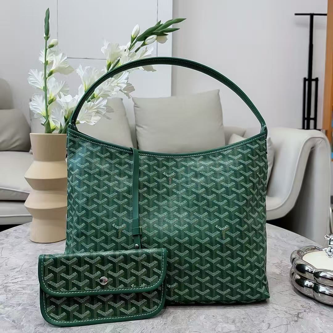 99新 Goyard 【文子姐专属】/Z144/绿色老花hobo腋下包