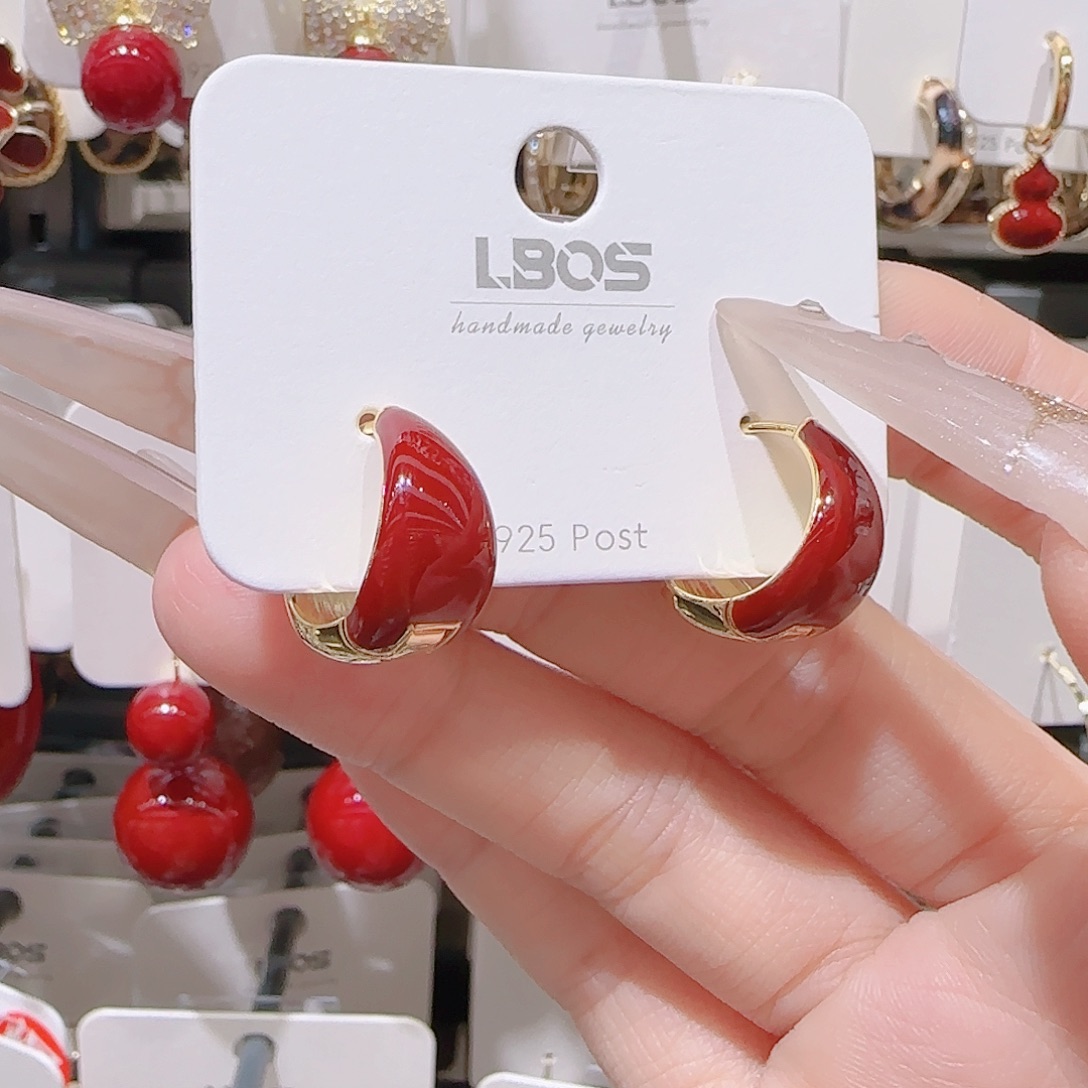 锆石铜合金925银耳环