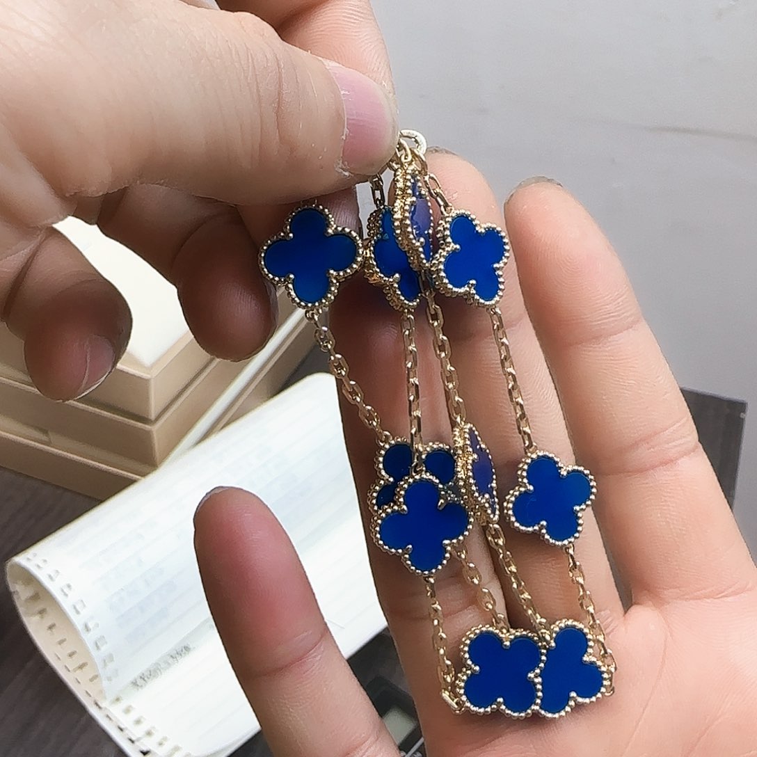 玛瑙/玉髓颈饰18K金镶嵌金之钻珠宝店手链