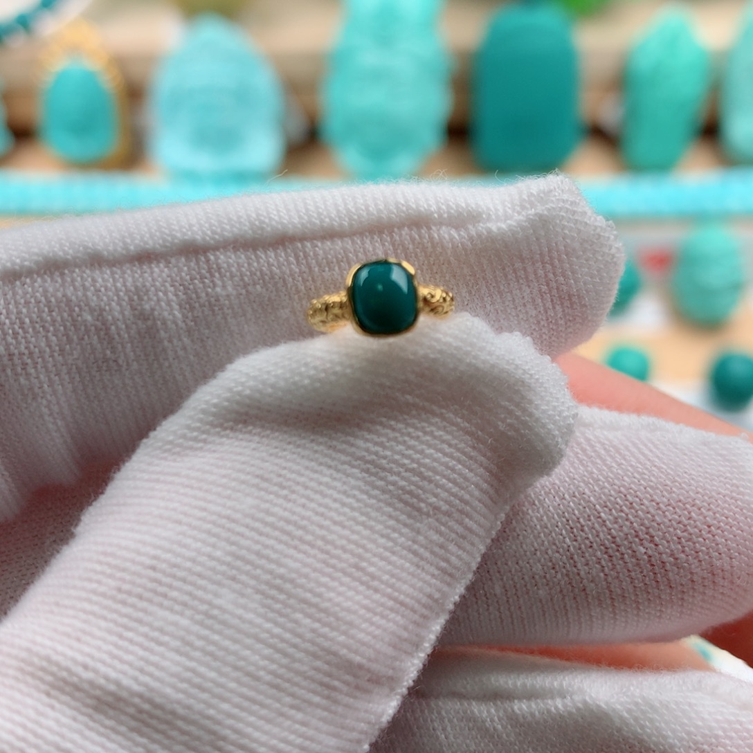 绿松石18K金镶嵌发饰