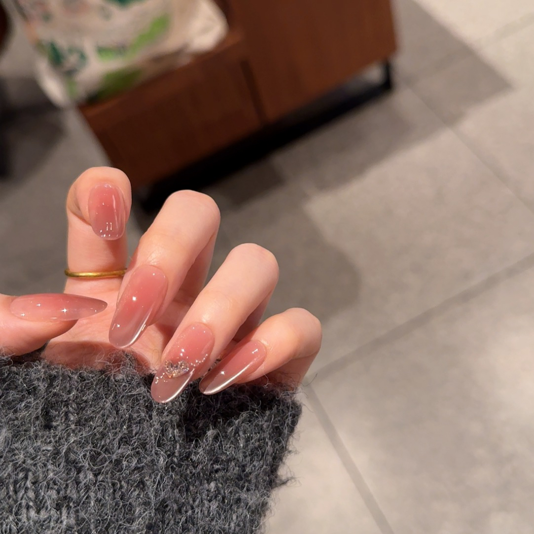 【春枝】 纯欲裸色简约猫眼气质纯手工穿戴甲