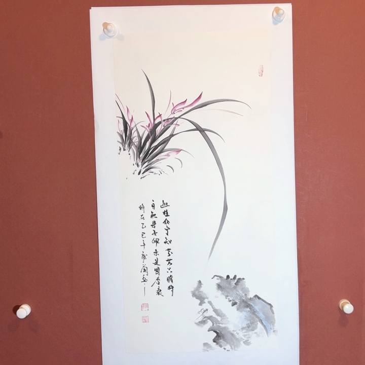 国画听兰老师花鸟