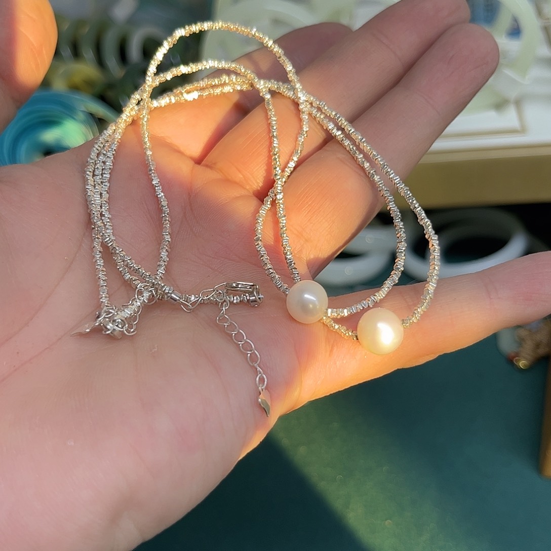 淡水珍珠颈饰银S925镶嵌285号项链