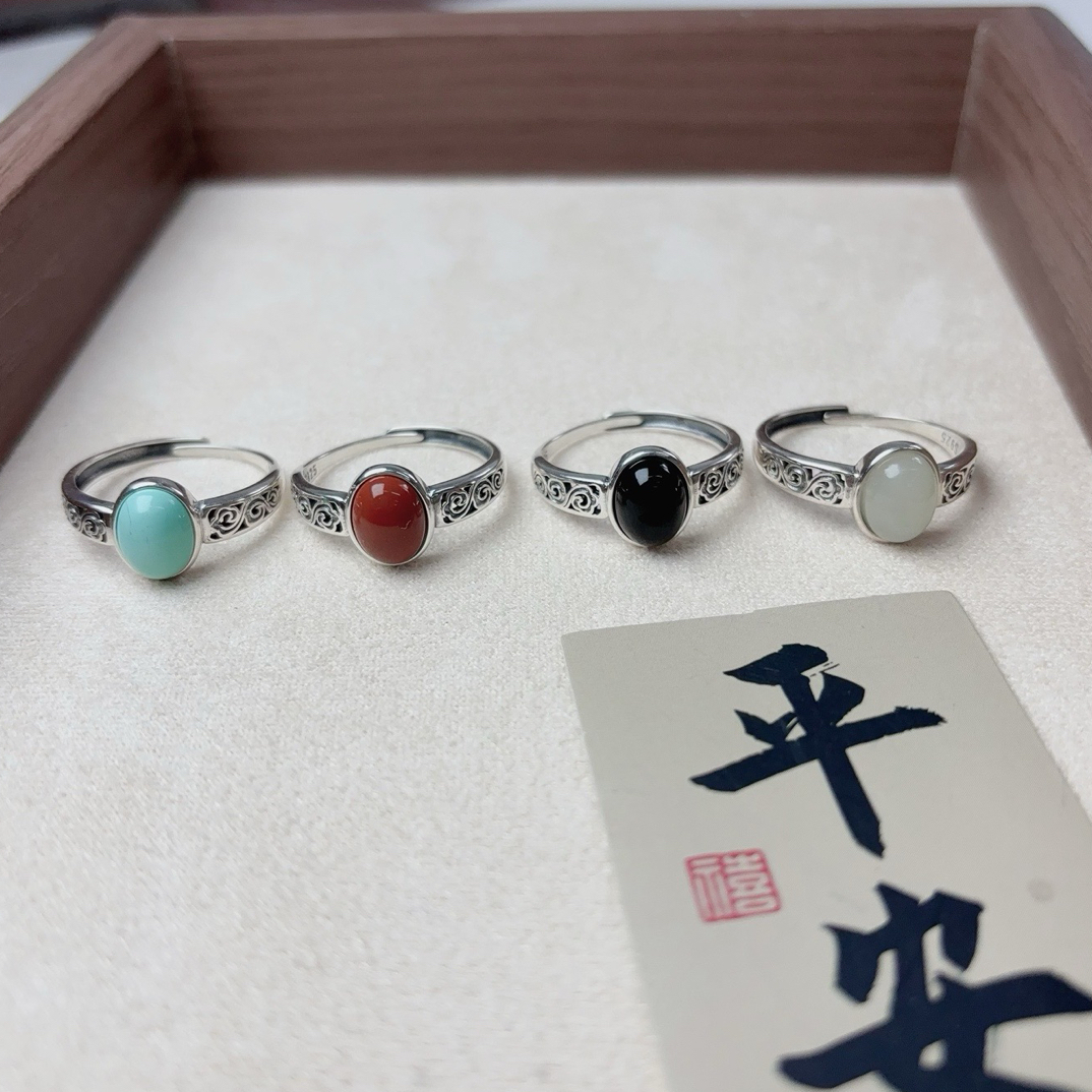 925银银制品 简单大气民族风戒指JZ309