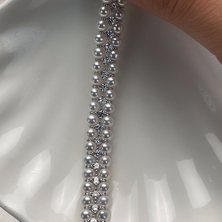 淡水珍珠手绳银S925镶嵌何****…