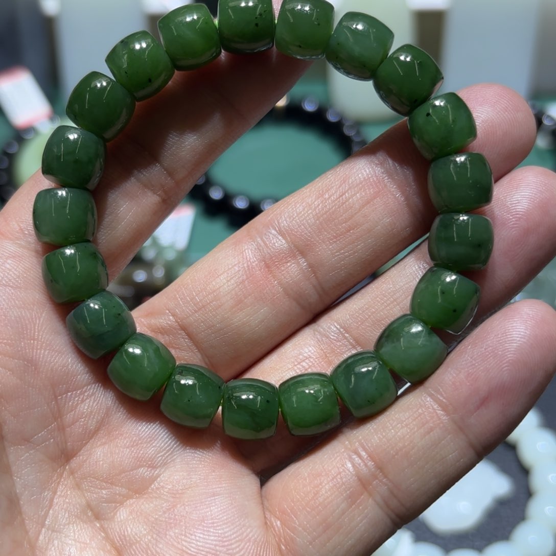 和田玉手链未镶嵌日**辉