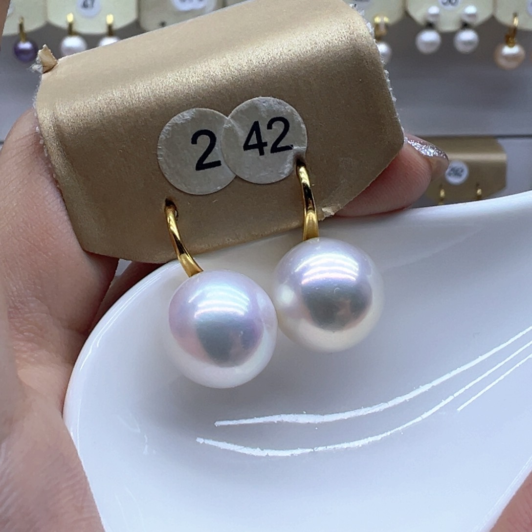 银S925镶嵌淡水珍珠耳饰