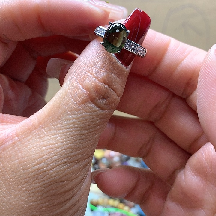 水晶水晶戒指银S925镶嵌