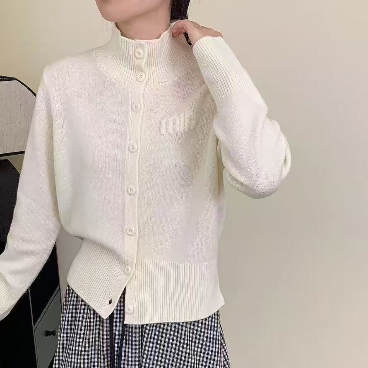 ［姑妈家］高定全羊毛字母开衫