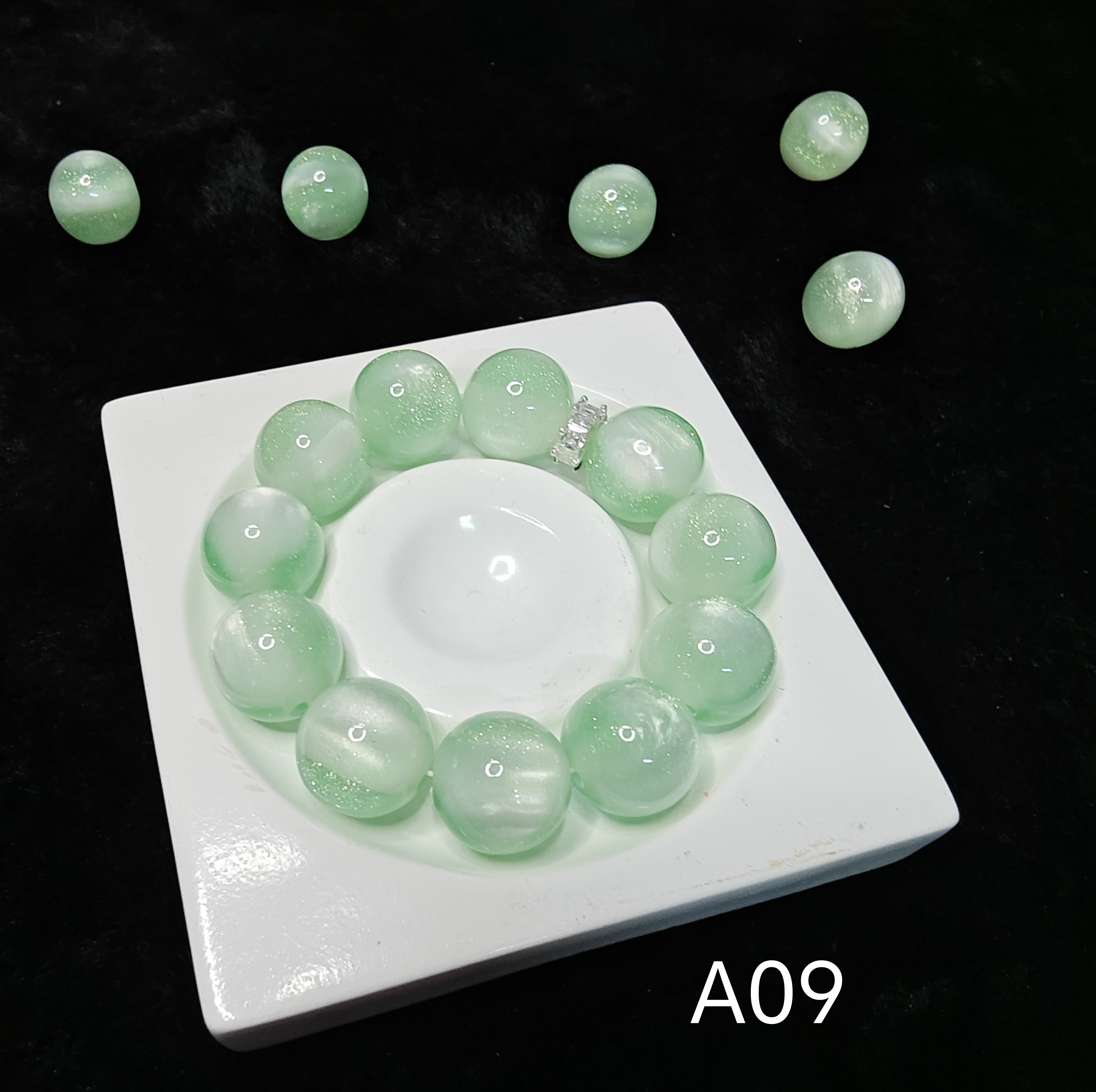 纯铜锆石手链 A系列卡16细闪树脂珠珠