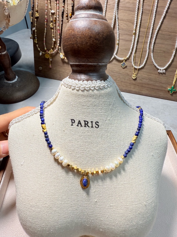 钛钢项链 天然手制作时尚饰品