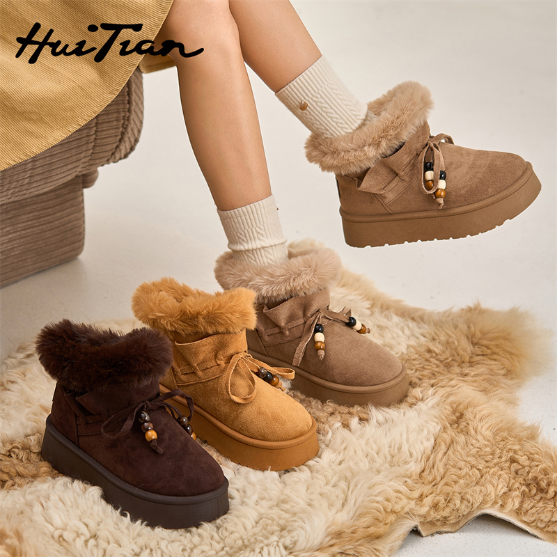 回天雪地靴女休闲百搭防滑包头拖平底时尚棉拖鞋加绒保暖毛毛鞋