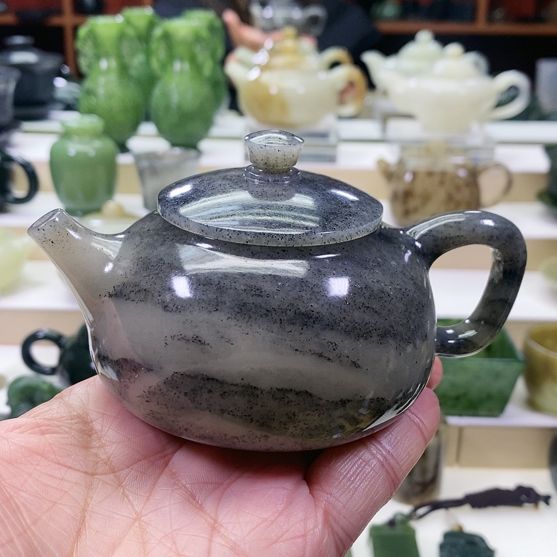 和田玉茶壶未镶嵌牧*170ml