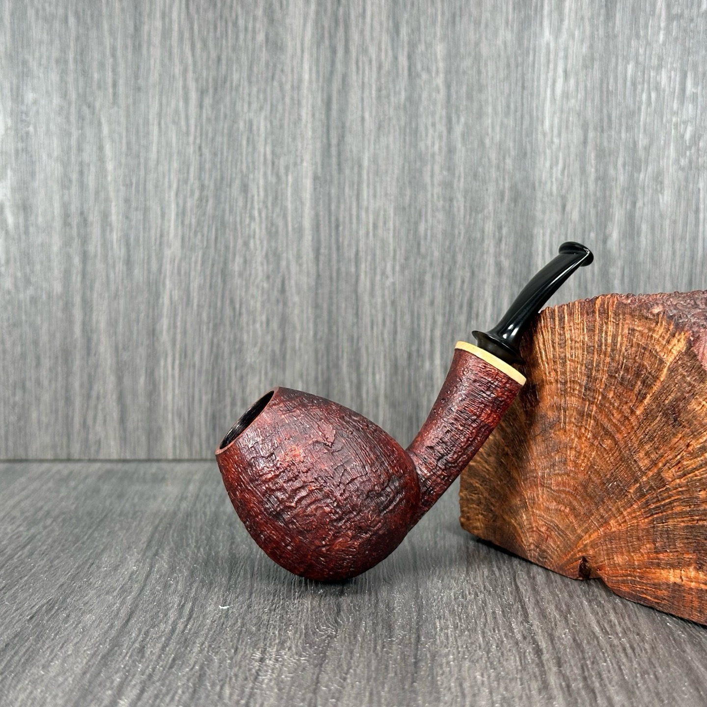 意大利维塔莱手工石楠木烟斗自由式棕色喷砂郁金香斗