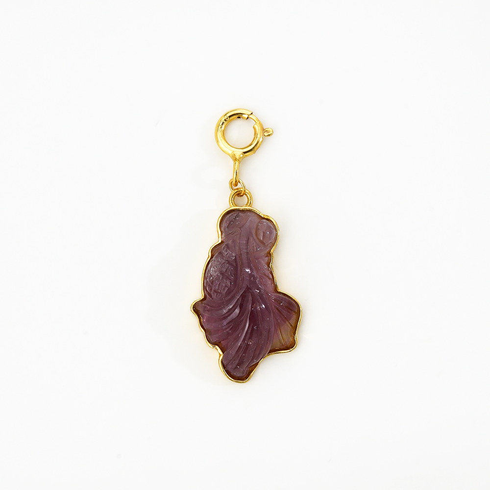 18K碧玺金鱼万能扣吊坠44052