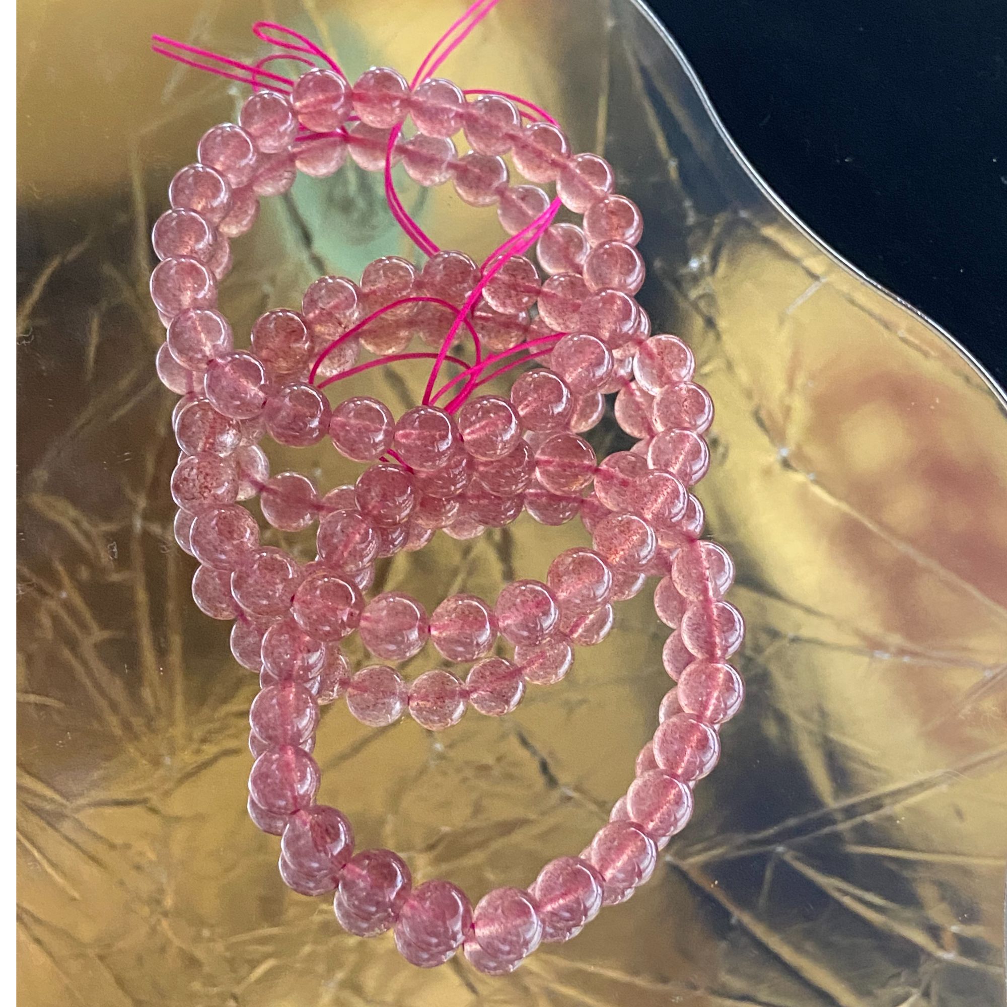 百搭款天然草莓晶-卡8-9mm