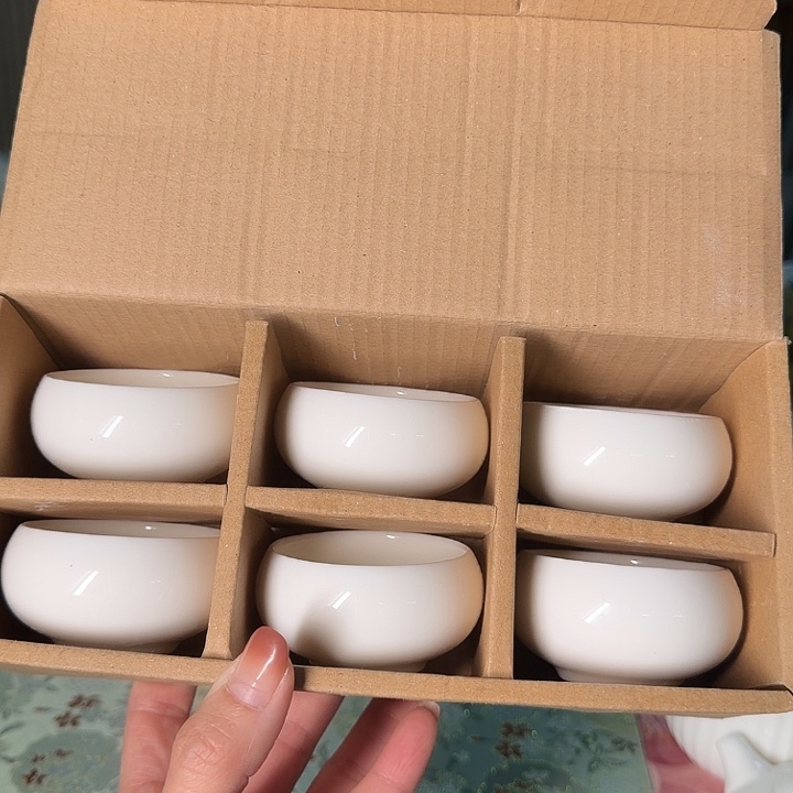 羊脂玉普洱杯六个一组