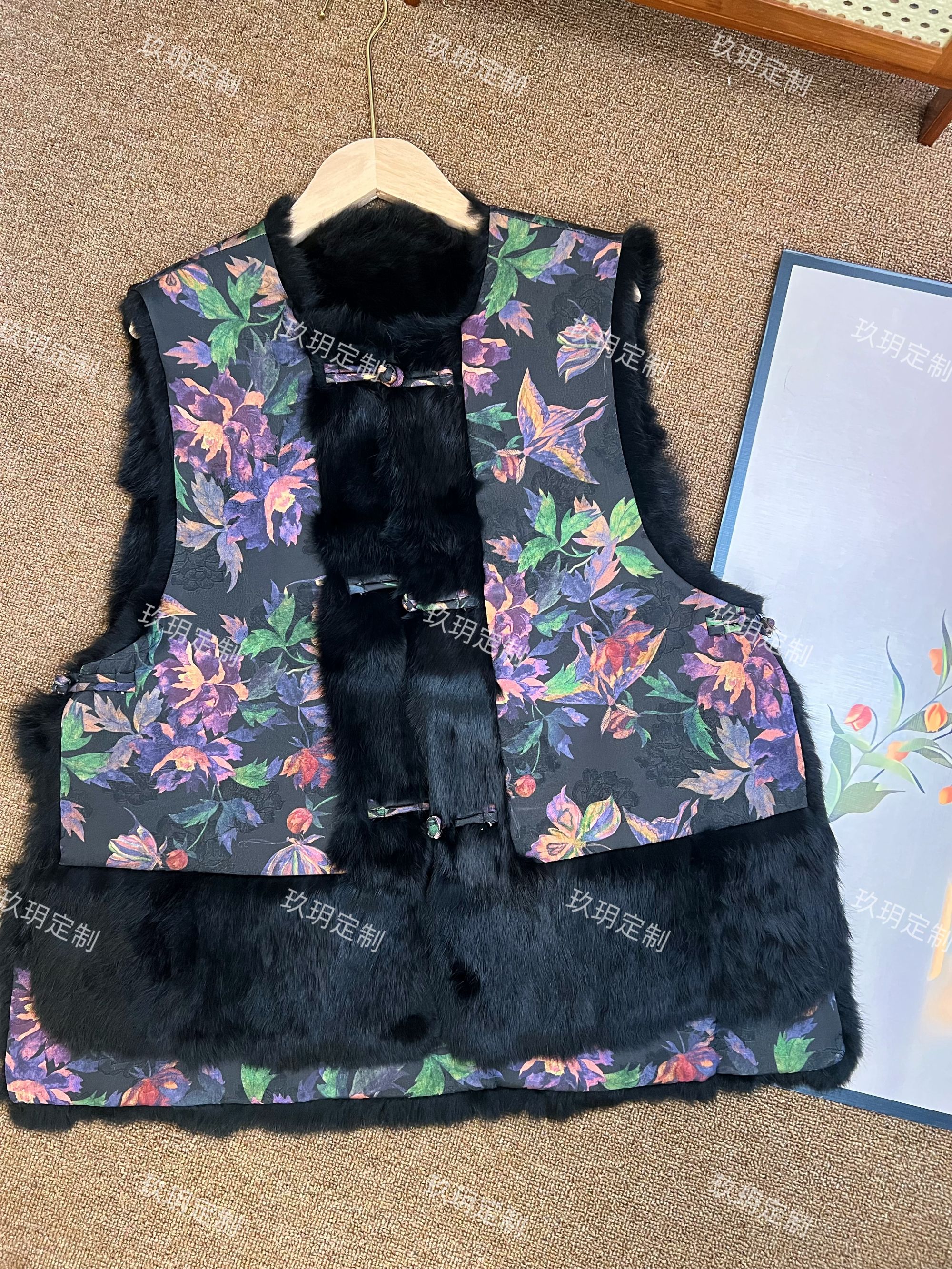 【双面双穿】秋冬新款马甲女皮毛一体保暖中国风显瘦百搭马夹复古