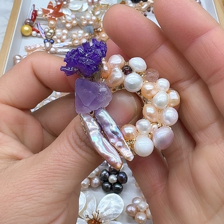 淡水珍珠珍珠银S925镶嵌