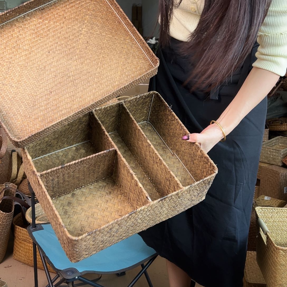 草编草编包/草编收纳盒带瑕疵