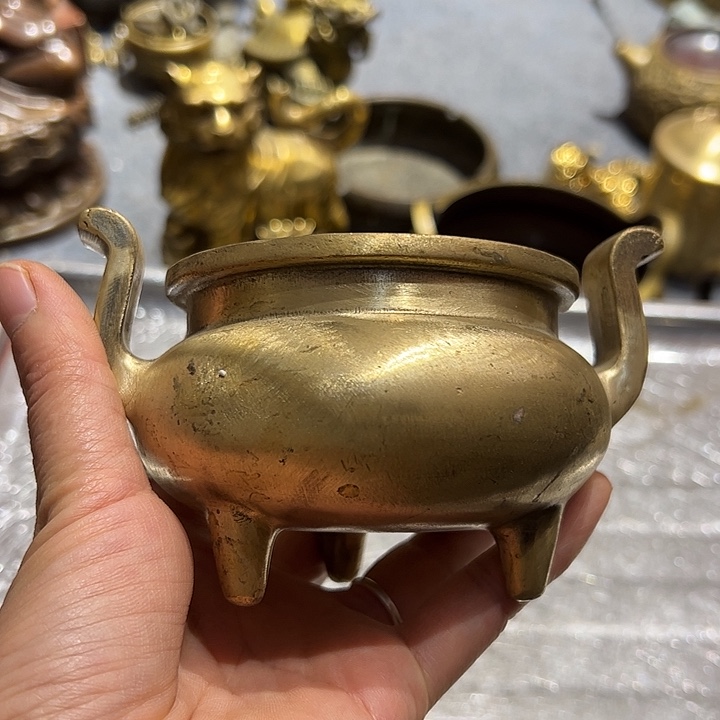 家**事微瑕疵黄铜摆件工艺品