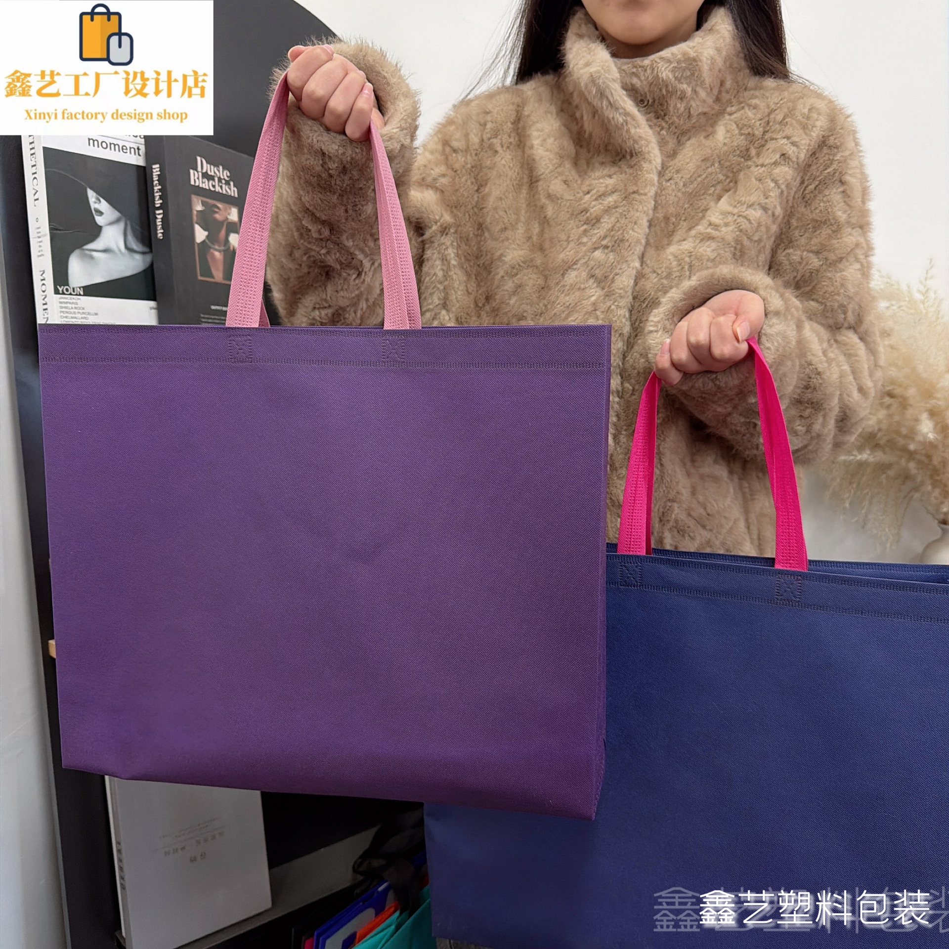 长手提环保无纺布服装店手提袋男女童装购物袋定制广告袋礼品袋