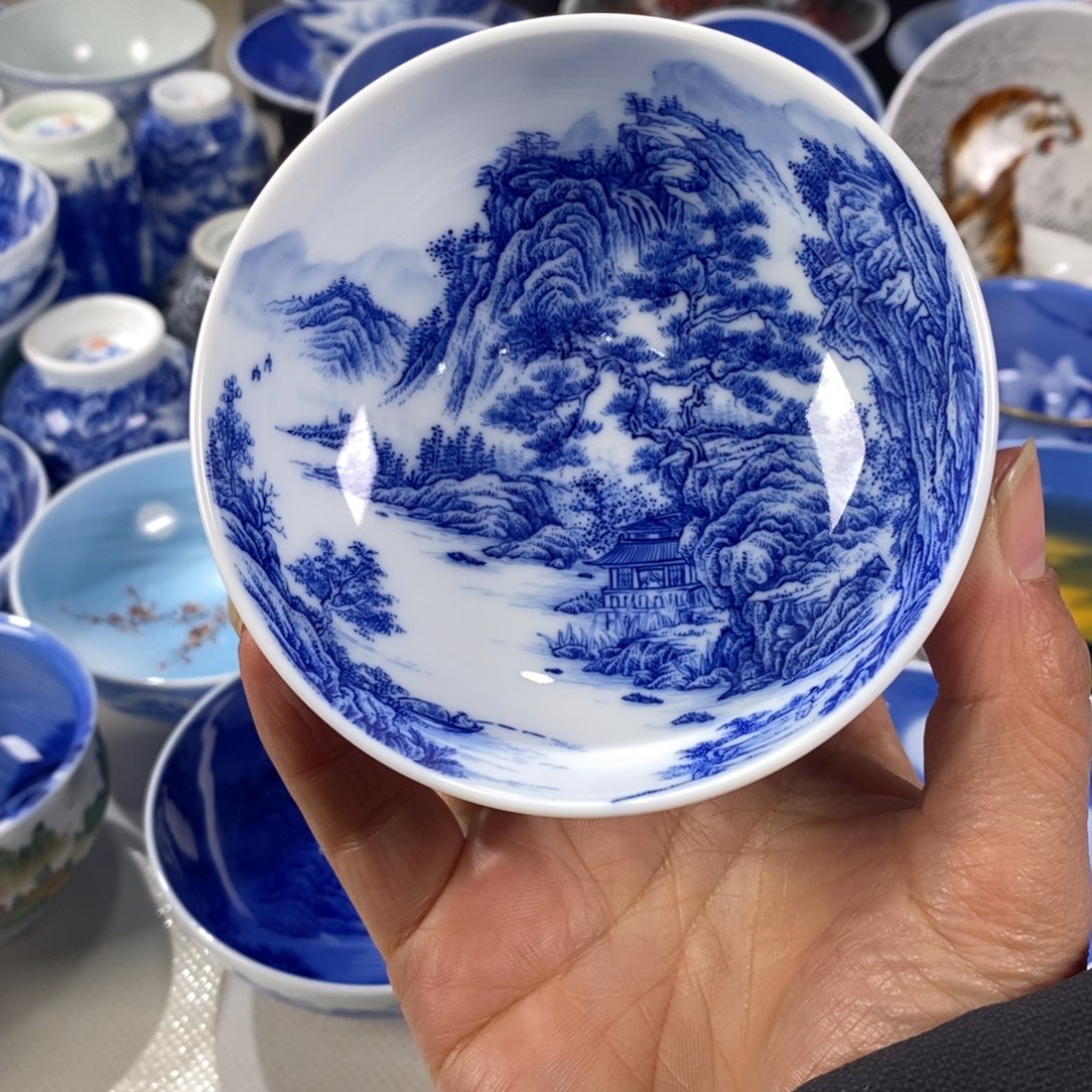 青花山水主人杯杯
