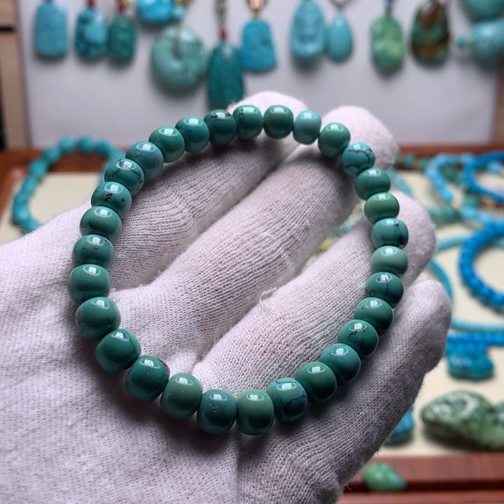 绿松石未镶嵌老型手串
