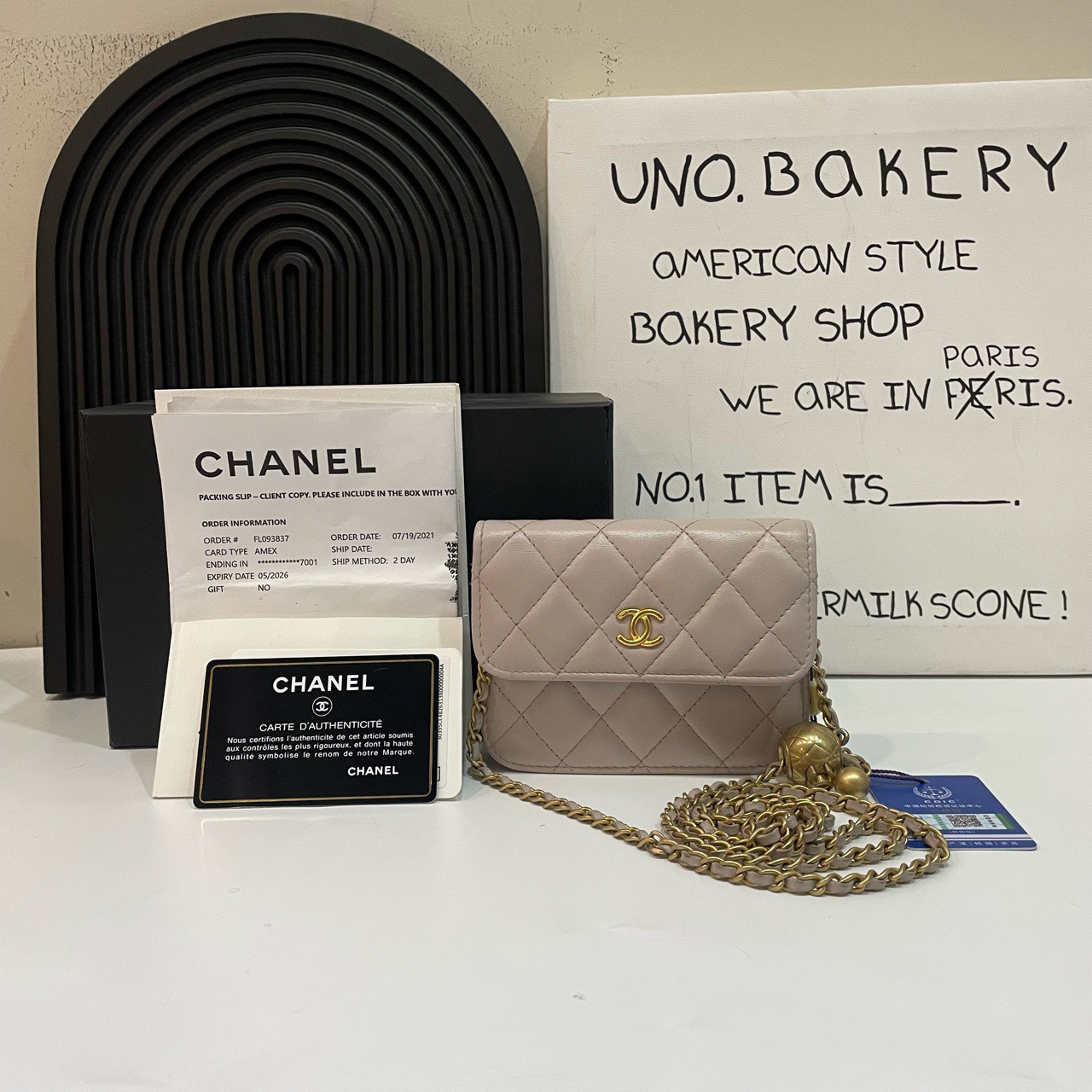 95新 Chanel/香奈儿 香芋紫金球woc mini