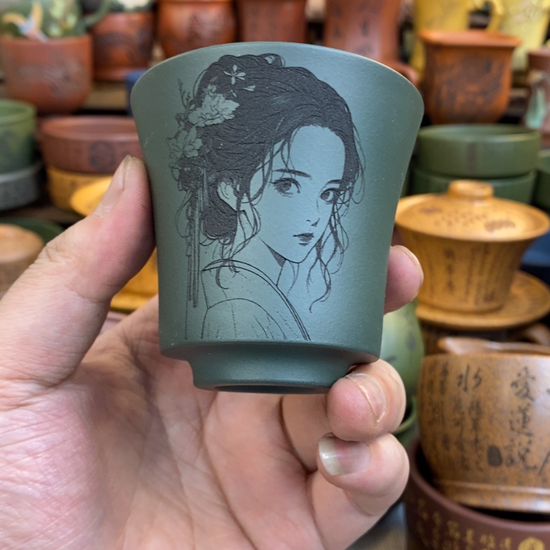 紫砂杯子宜兴全手工紫砂杯