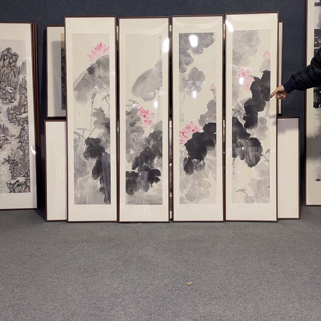 国画手绘画作品带框发货