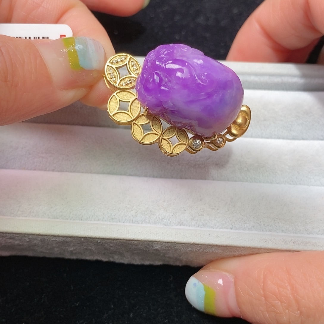 苏纪石（舒俱来）18K金镶嵌吊坠(不含链)