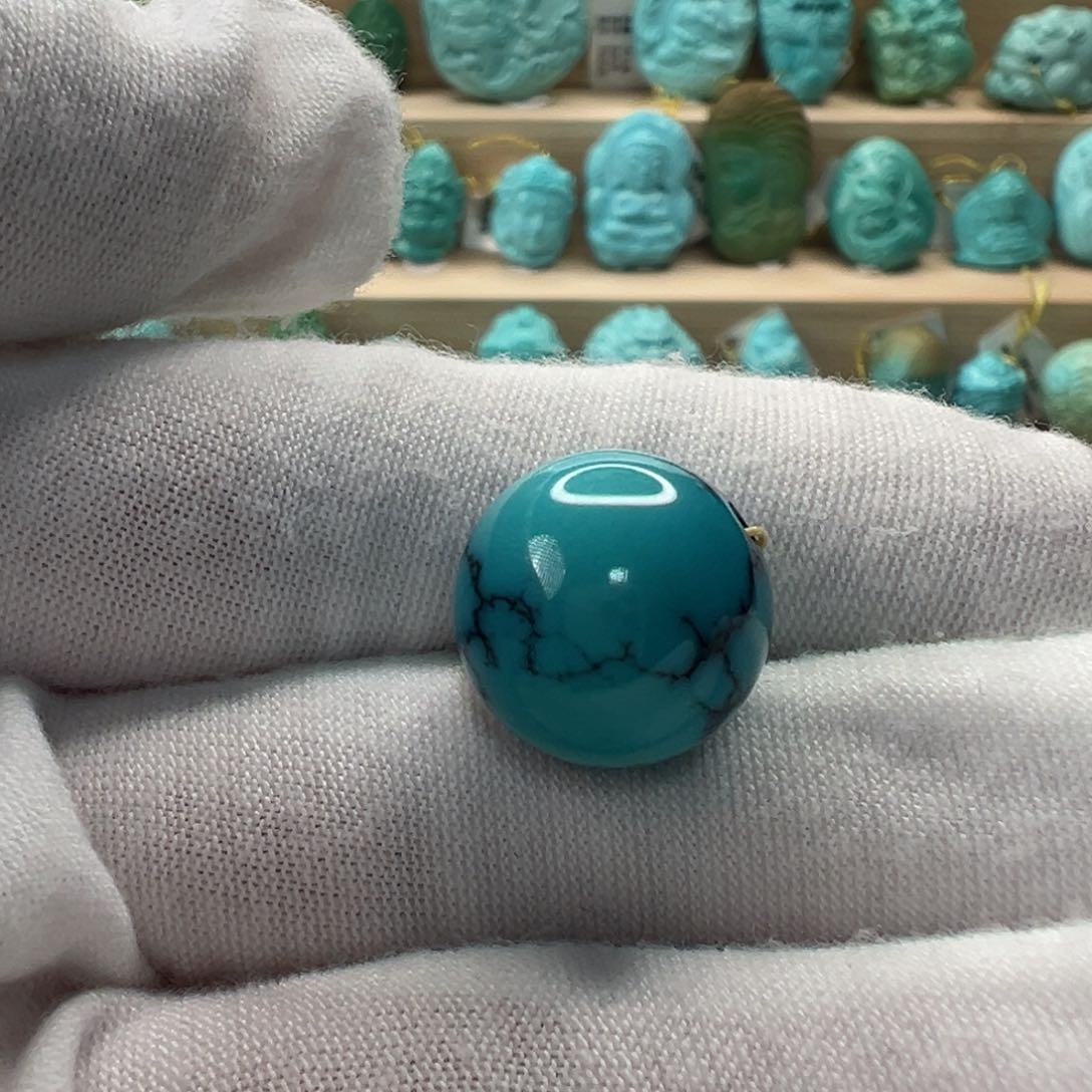 未镶嵌绿松石圆珠14.6mm