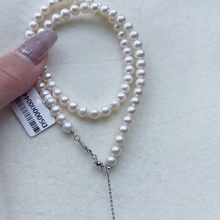 淡水珍珠银S925镶嵌项链卡6极光炫彩