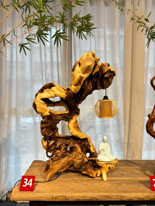 自然随形根艺花架