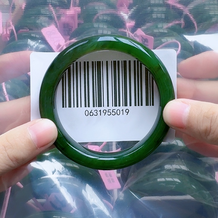 和田玉（碧玉）手镯未镶嵌5455微瑕