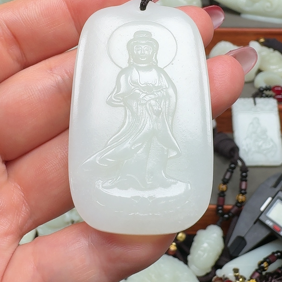 联***，和田玉未镶嵌挂件