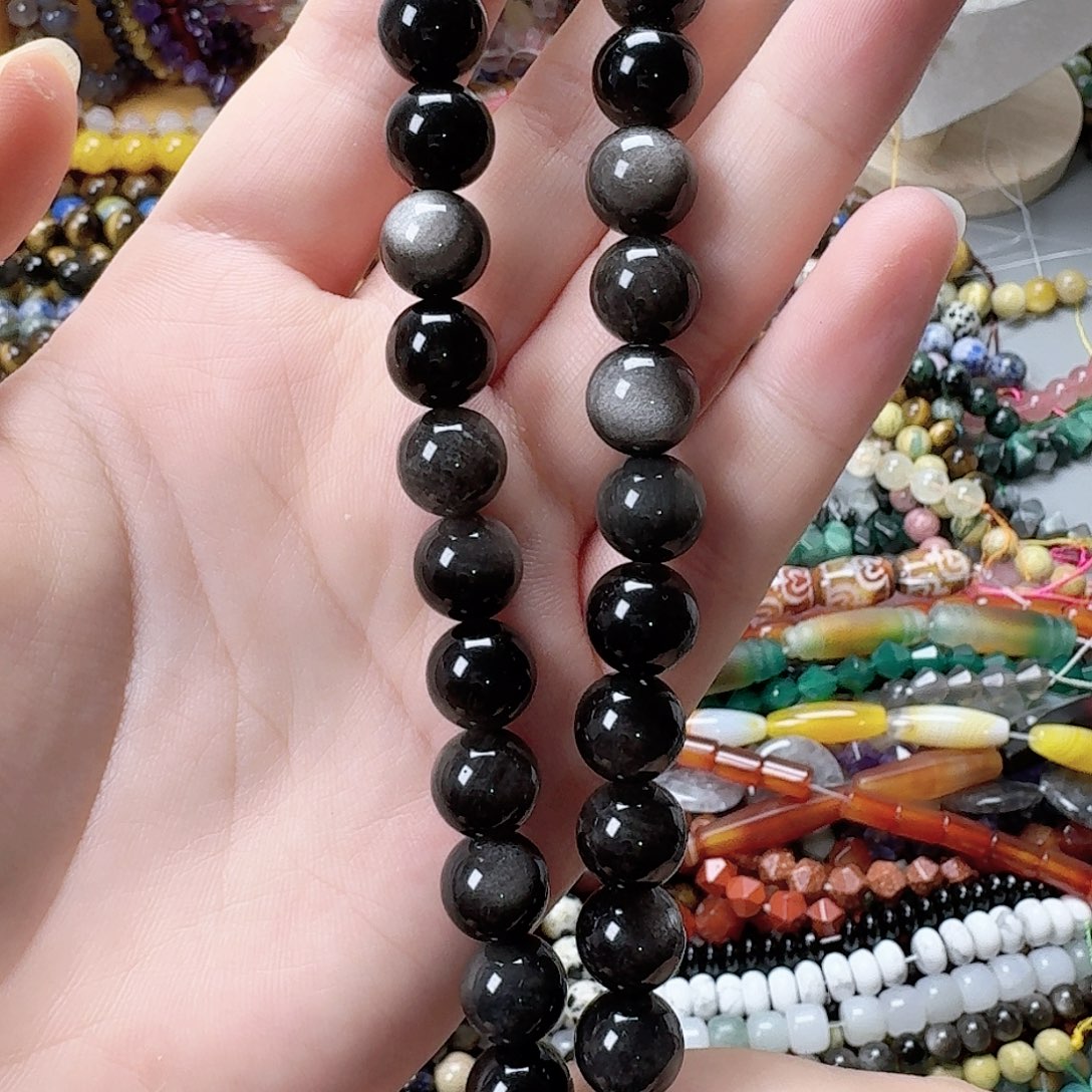 未镶嵌玛瑙/玉髓珠宝半成品卡10银耀石一条