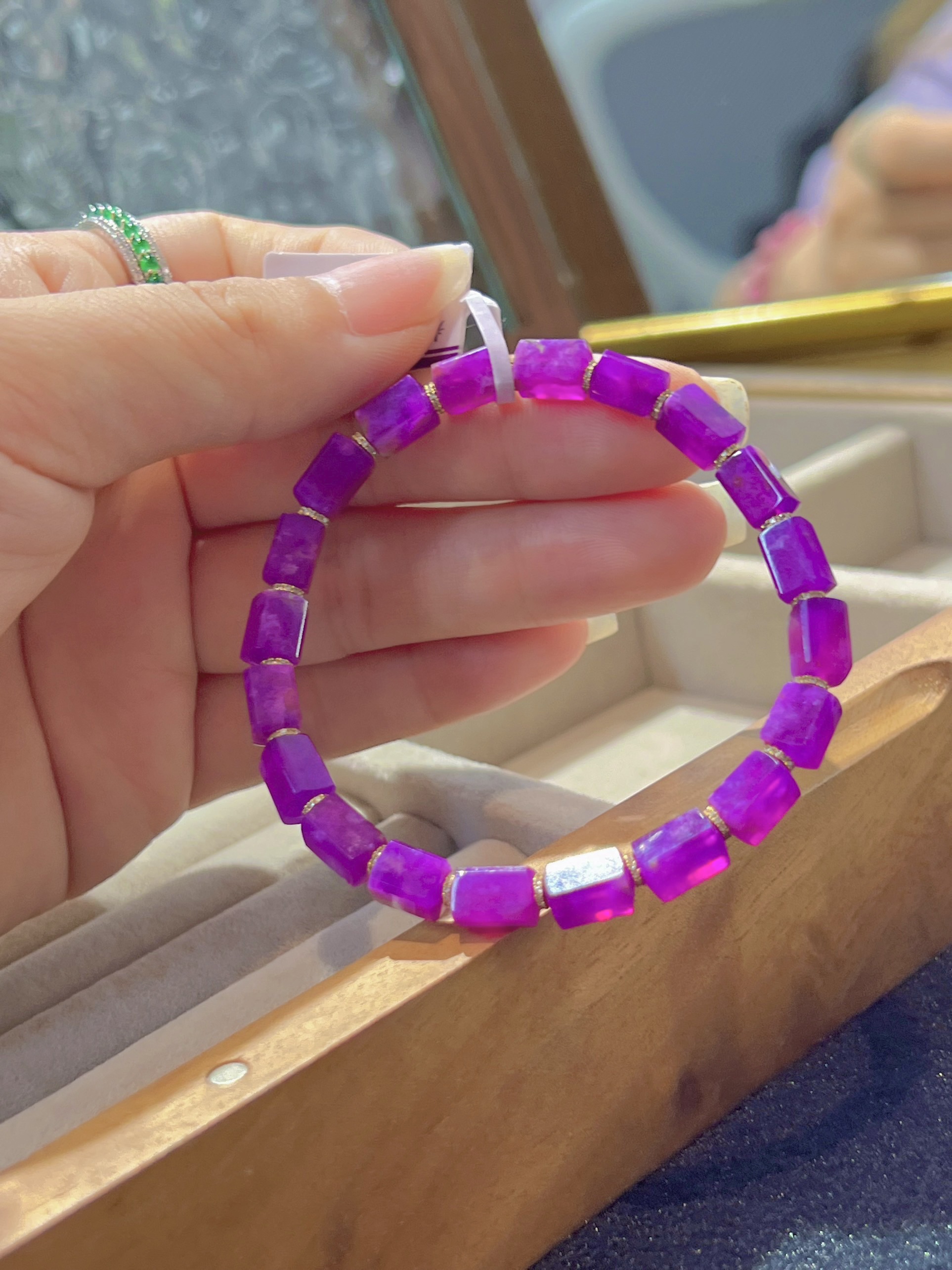 【娘娘甄选】18k金玻璃紫舒俱来手串