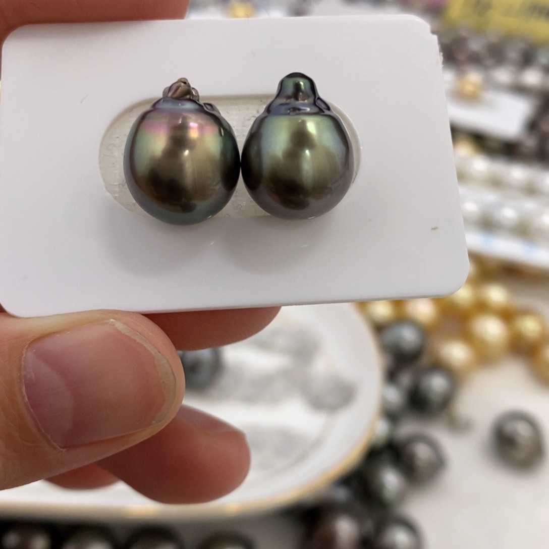 裸珠海水珍珠大溪地炫绿金11.8mm