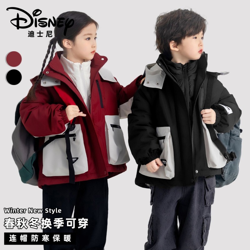 Disney/迪士尼秋冬儿童保暖防寒三合一羽绒加绒三件套XHR3SW357