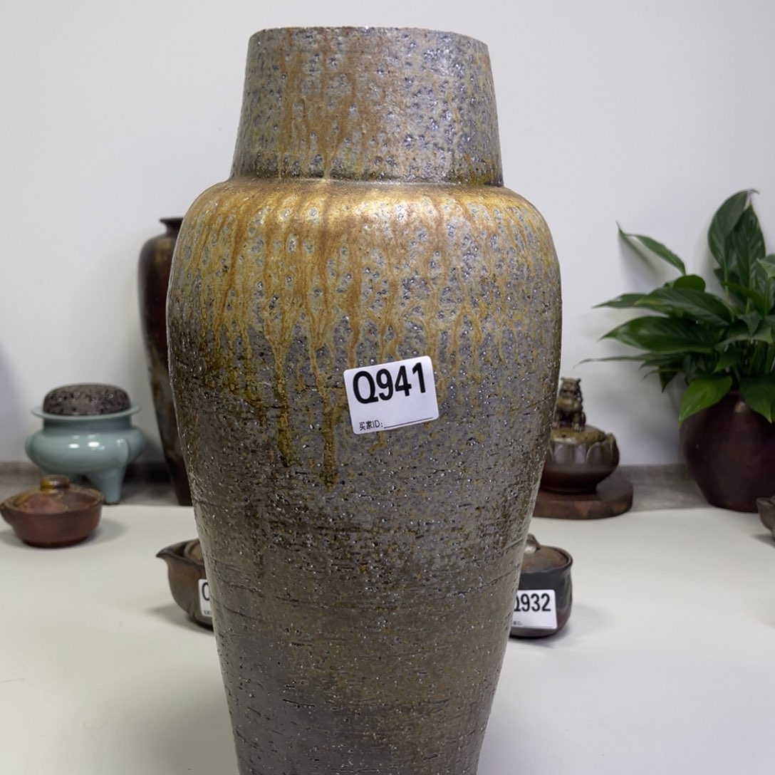 备前烧作品 好看大花器有小飞皮✨****菜